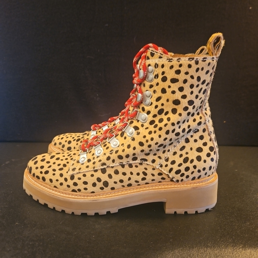 LEOPARD CALF HAIR DOLCE VITA Ankle Boots WHITNEY ANTHROPOLOGIE Size 7.5 - Picture 6 of 7
